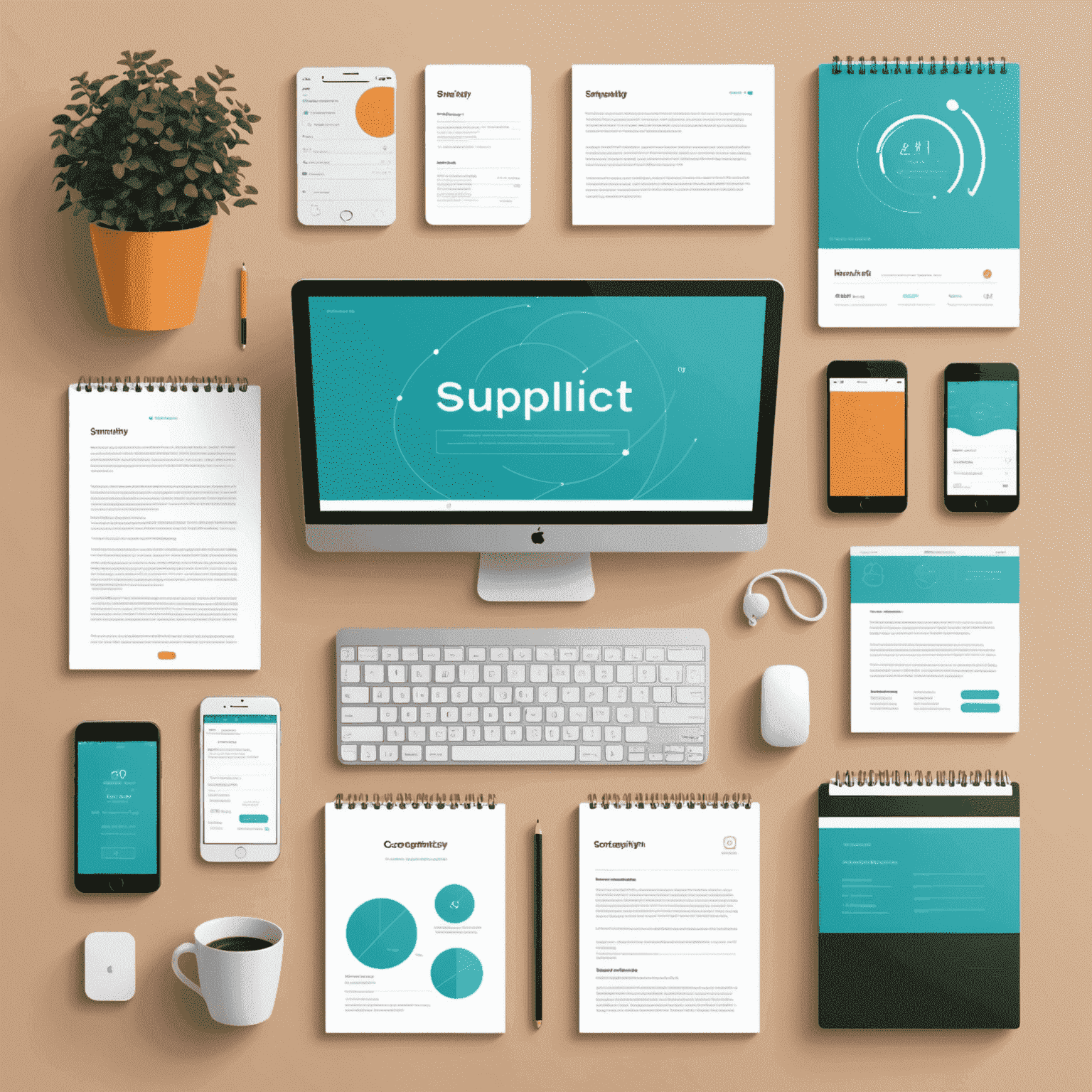 Illustration showcasing various UX design principles such as simplicity, consistency, and visual hierarchy