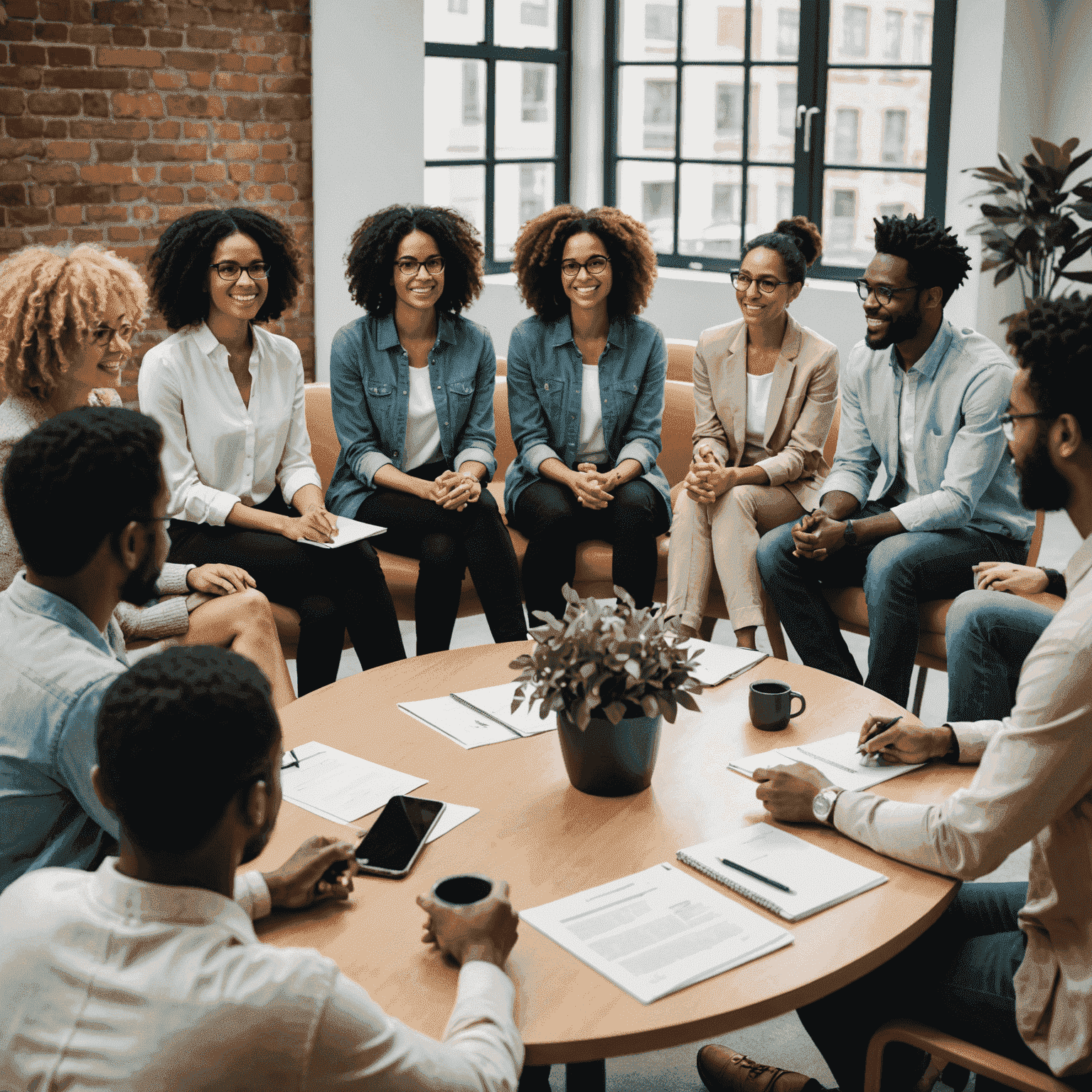 A group of diverse users participating in a focus group discussion, sharing their thoughts and experiences with a product or service.