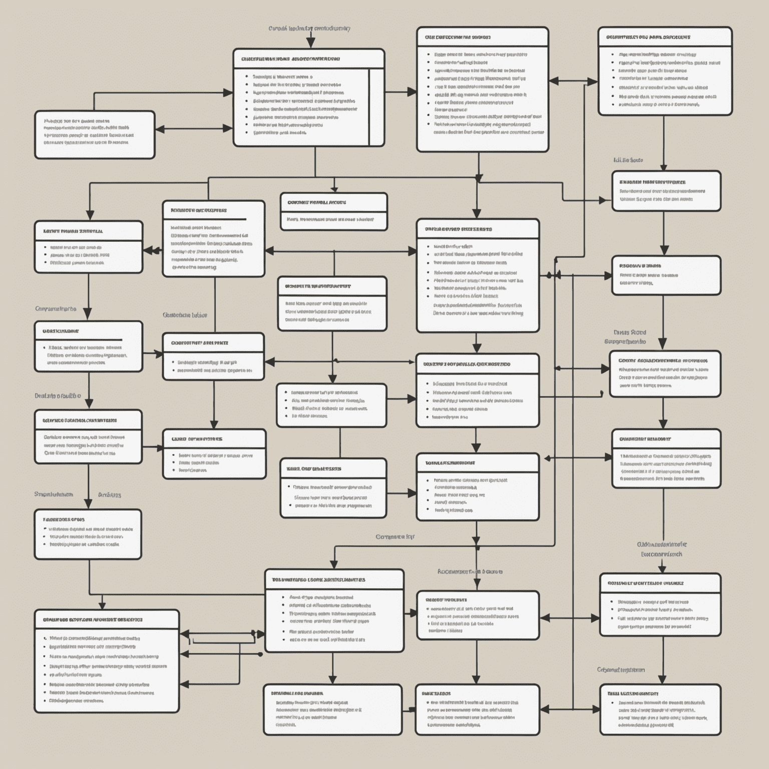 Diagram showing the process of organizing and structuring content and functionality to create intuitive user interfaces