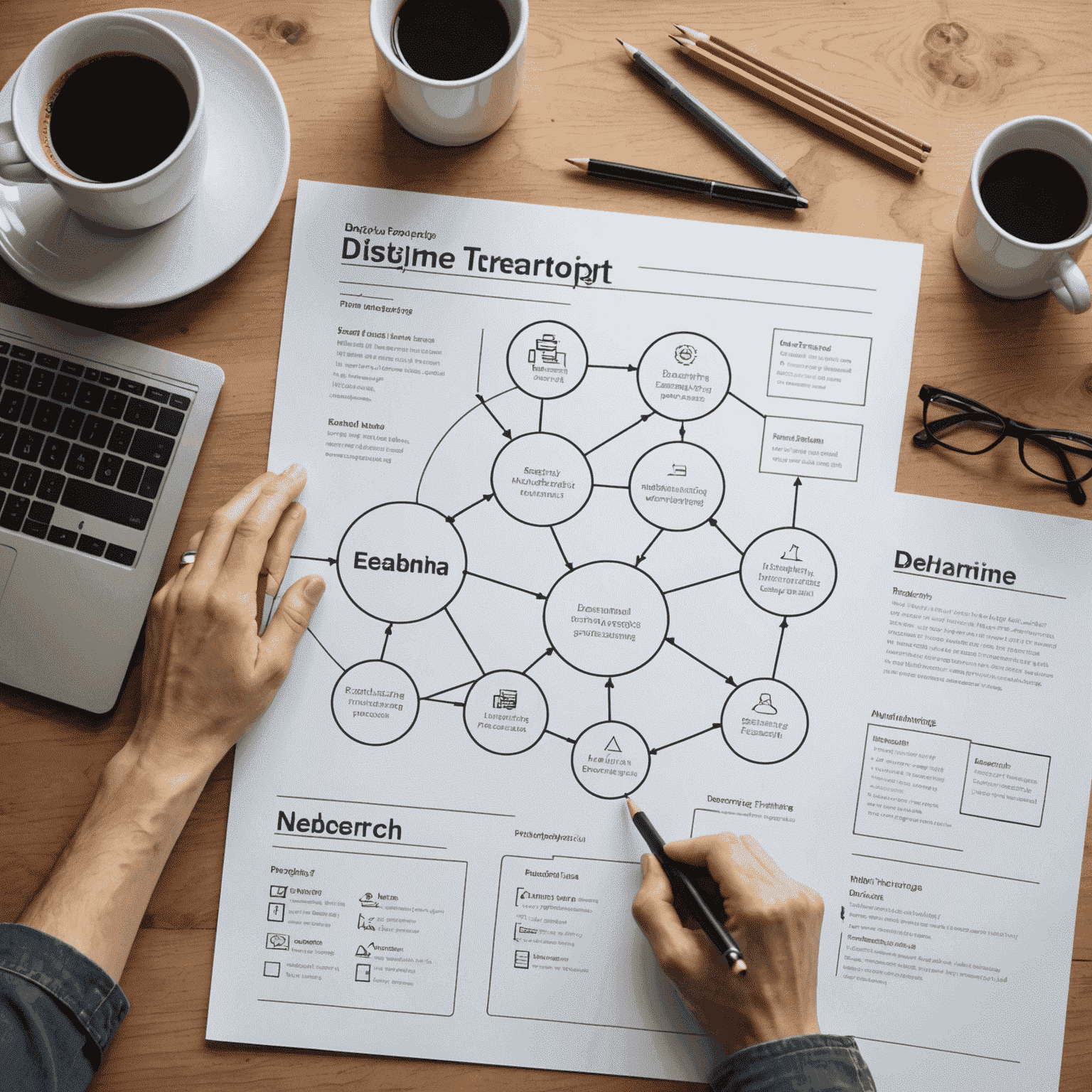 Diagram illustrating the interaction design process, including research, wireframing, prototyping, testing and iteration